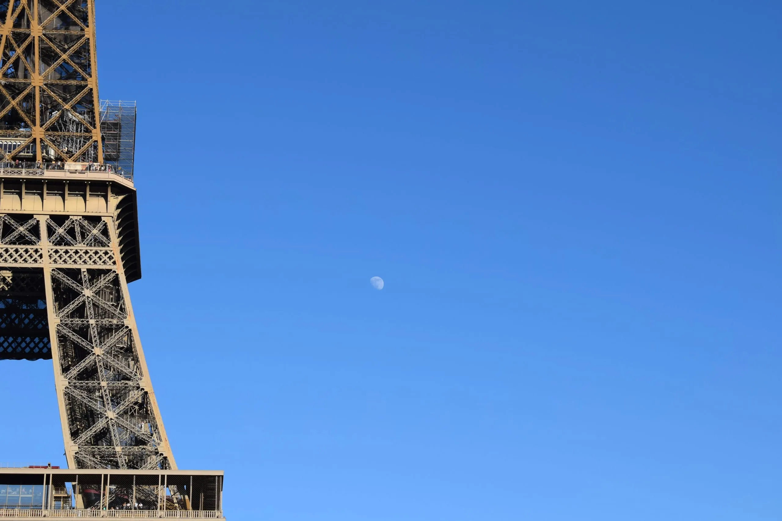 Eiffel Tower with the moon